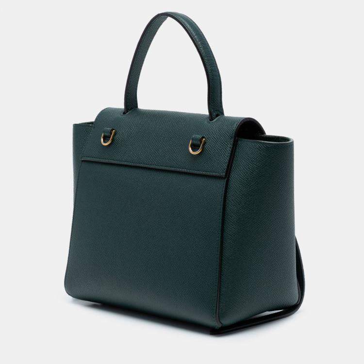 مملوكة مسبقًا Celine Green Nano Grained Calfskin Belt Bag