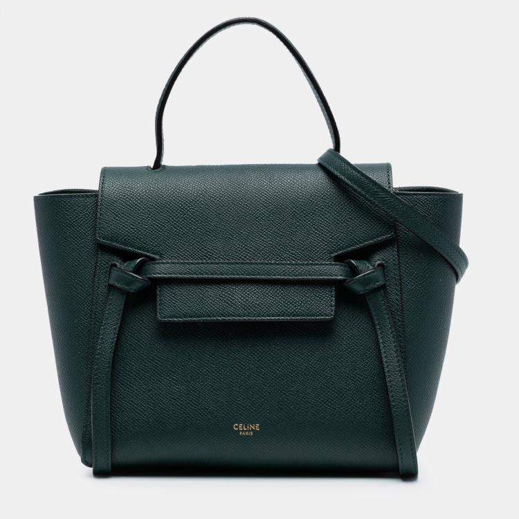 مملوكة مسبقًا Celine Green Nano Grained Calfskin Belt Bag