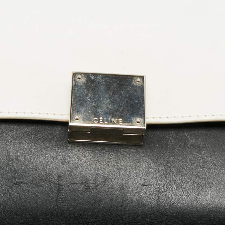 Pre Owned Celine Trapeze Medium Tricolor Leather and Suede Top Handle Bag