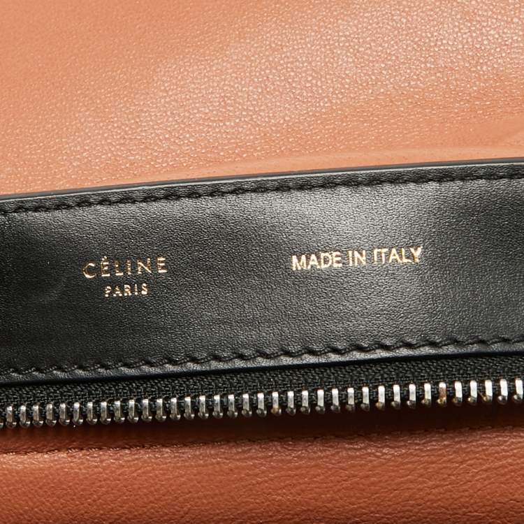 Pre Owned Celine Trapeze Medium Tricolor Leather and Suede Top Handle Bag