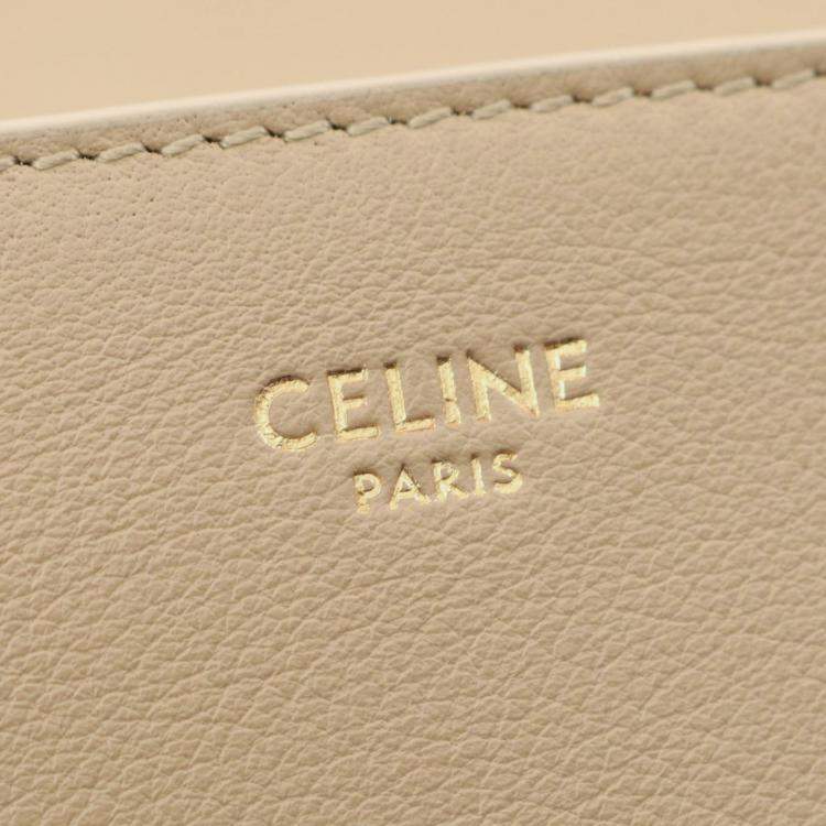 Pre Owned Celine Victoire Medium Shoulder Bag Leather Beige
