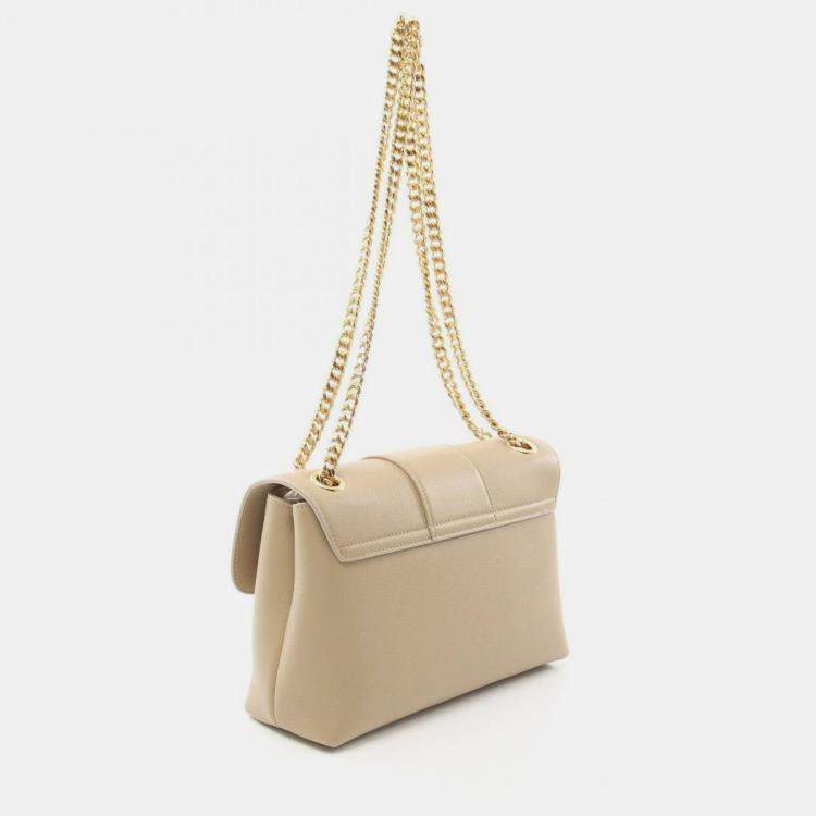 Pre Owned Celine Victoire Medium Shoulder Bag Leather Beige