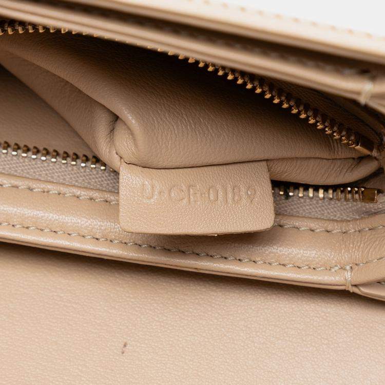 Pre Owned Celine Beige Teen Shiny Calfskin Triomphe Crossbody