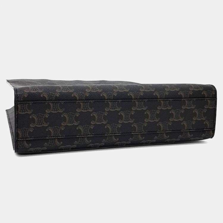 Pre Owned Celine Brown PVC Triumph Cabas Vertical Small