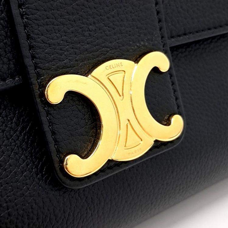 Pre Owned Celine Black Leather Victoire Tin