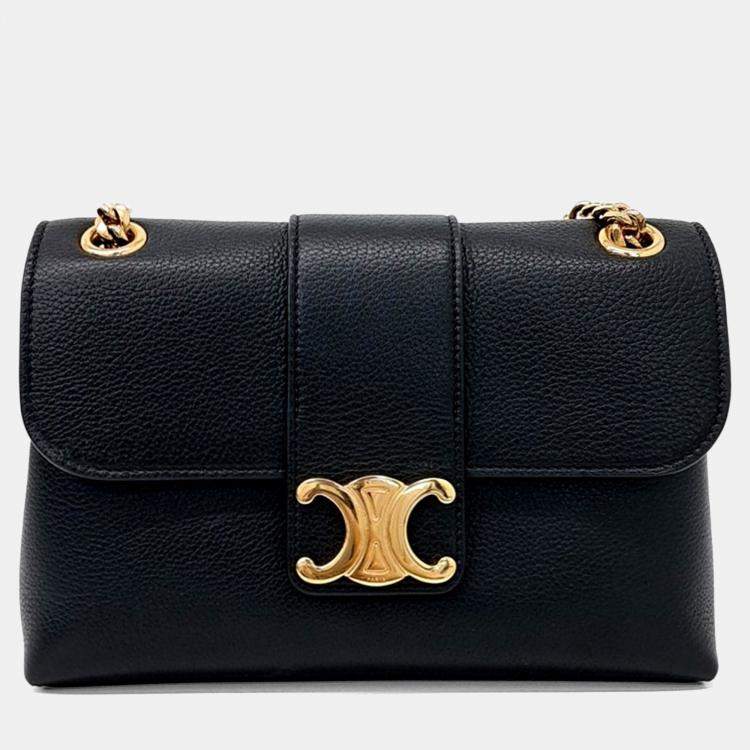 Pre Owned Celine Black Leather Victoire Tin