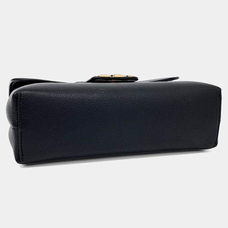 Pre Owned Celine Black Leather Victoire Tin