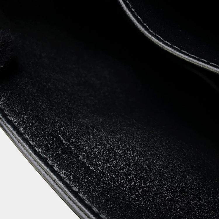 Pre Owned Celine Mono Chrome Chain shoulder Bag Black Leather