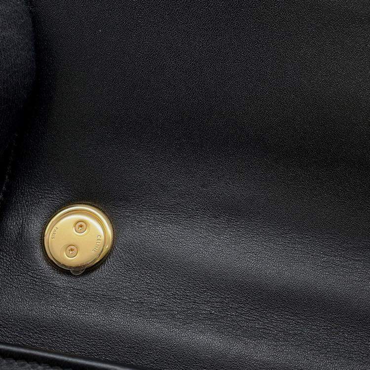 Pre Owned Celine Mono Chrome Chain shoulder Bag Black Leather