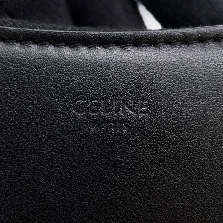 Pre Owned Celine Ava Chain One Shoulder Bag Black Leather