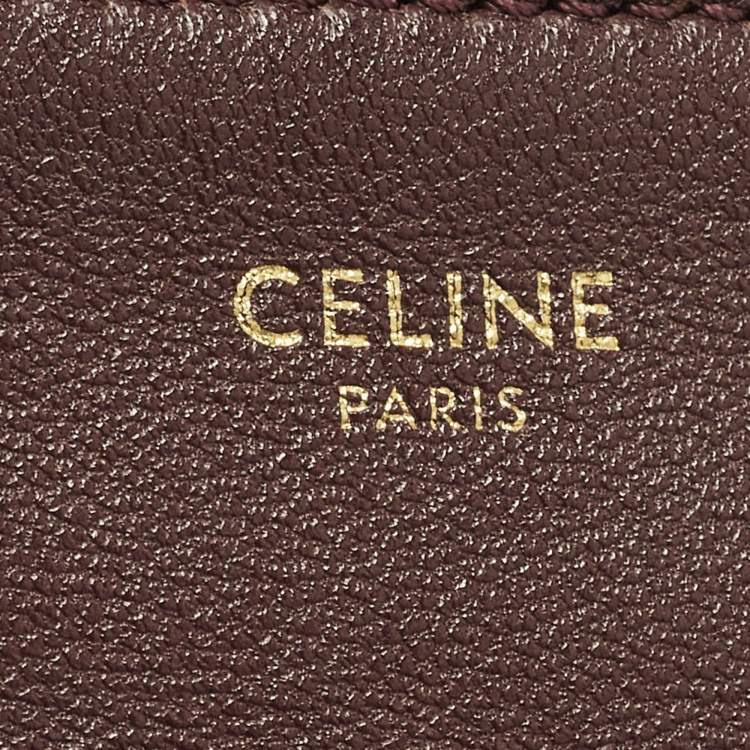 Pre Owned Celine Trio Small Burgundy Leather Crossbody Bag