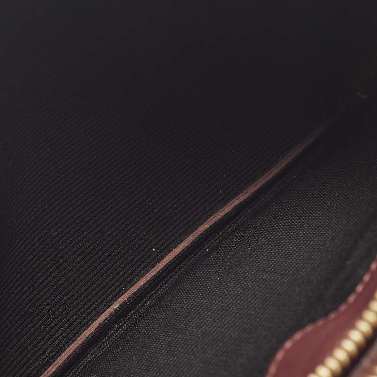 Pre Owned Celine Trio Small Burgundy Leather Crossbody Bag