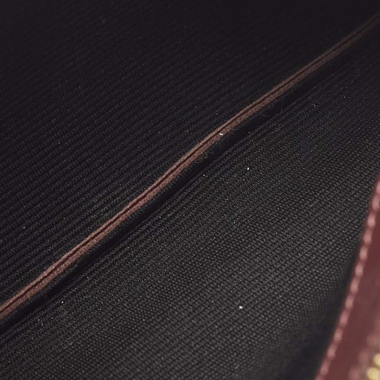 Pre Owned Celine Trio Small Burgundy Leather Crossbody Bag