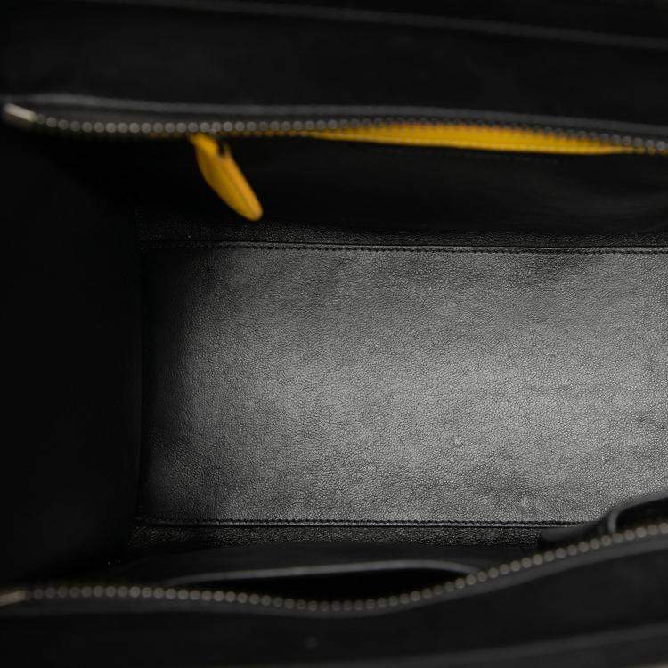 Pre Owned Celine Brown Micro Tricolor Canvas and Leather Luggage Tote