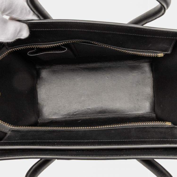 Pre Owned Celine Brown Micro Tricolor Leather Luggage Tote