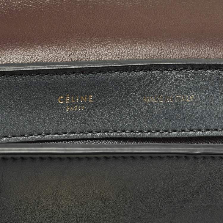 Pre Owned Celine Tricolor Leather and Suede Medium Trapeze Top Handle Bag