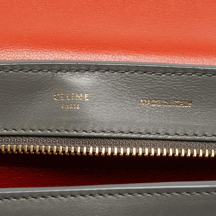 Pre Owned Celine Trapeze Large Tricolor Leather and Suede Top Handle Bag