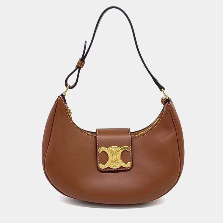 Pre Owned Celine Brown Leather Ava Triumph Bag Medium