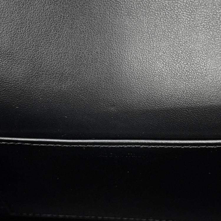 Pre Owned Celine Triomphe Horizontal Sleeve Shoulder Bag Black Leather