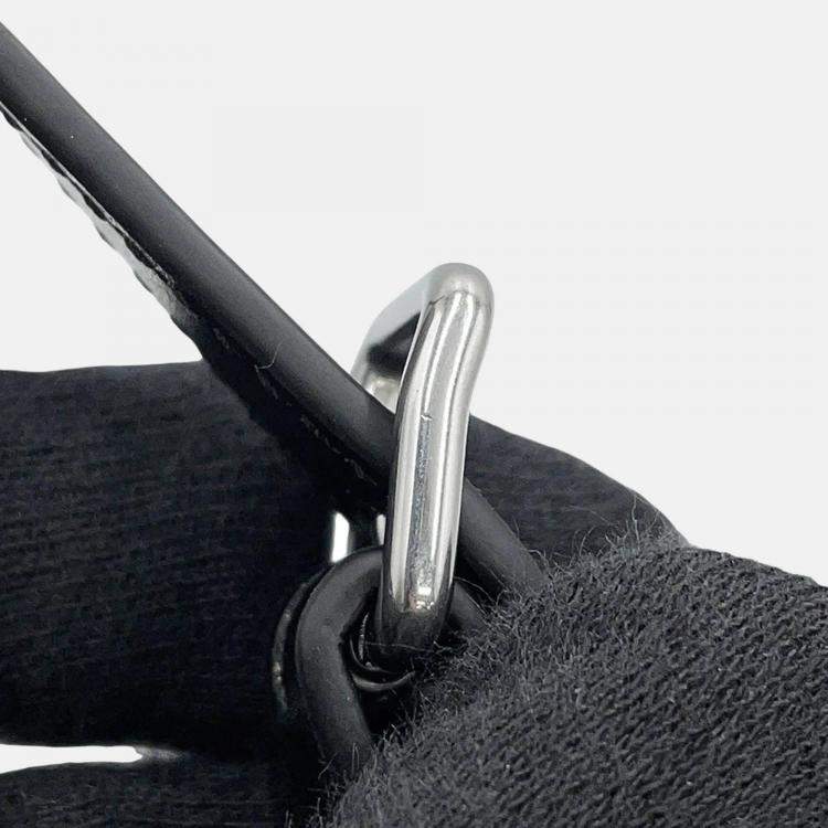 Pre Owned Celine Triomphe Horizontal Sleeve Shoulder Bag Black Leather