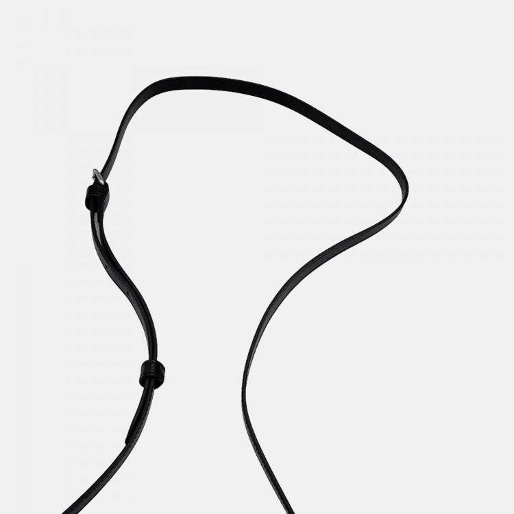 Pre Owned Celine Triomphe Horizontal Sleeve Shoulder Bag Black Leather