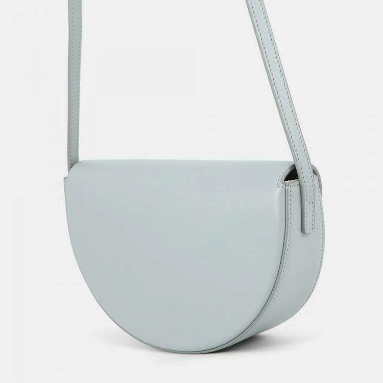 Pre Owned Celine Cuir Triomphe Buzas Shoulder Bag Light Blue Calf Leather