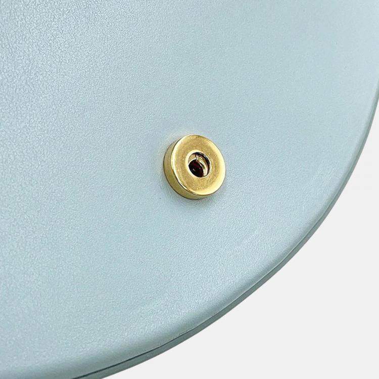 Pre Owned Celine Cuir Triomphe Buzas Shoulder Bag Light Blue Calf Leather