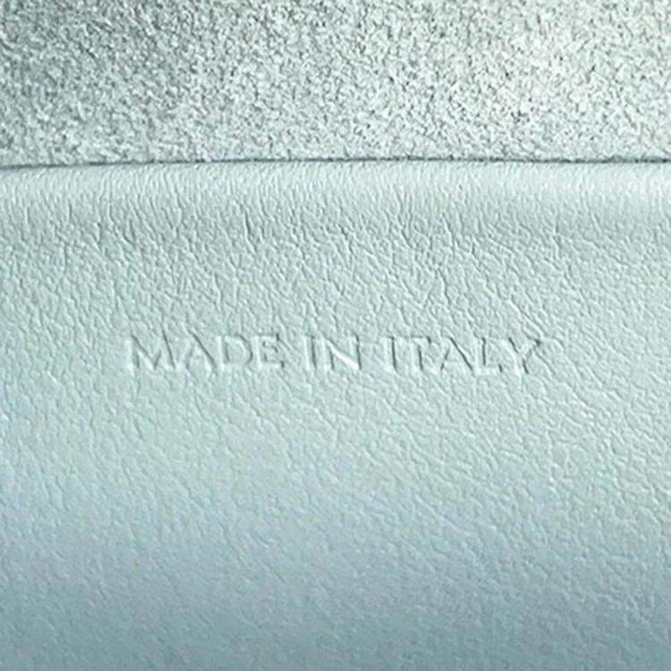 Pre Owned Celine Cuir Triomphe Buzas Shoulder Bag Light Blue Calf Leather