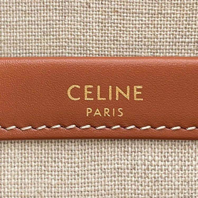 Pre Owned Celine Kabataï­ Tote Bag White/Black Cotton Size Large