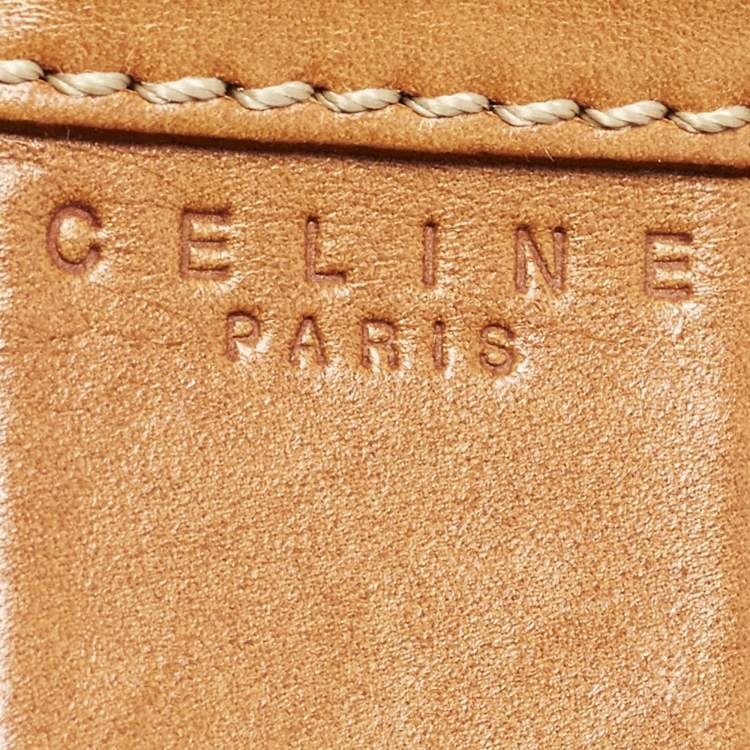 Pre Owned Celine Brown Macadam Print Coated Canvas and Leather Dome Bag