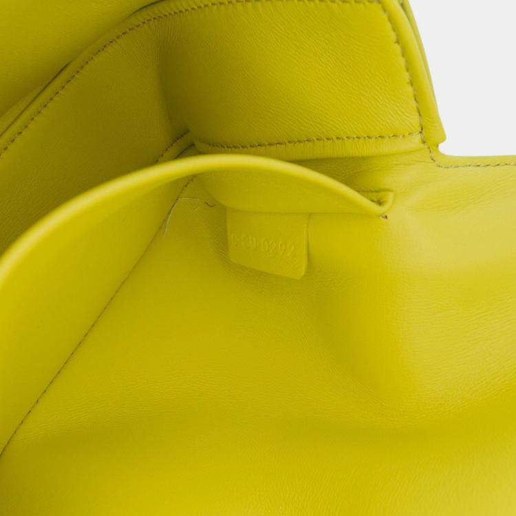 Pre Owned Celine Yellow Shiny Calfskin Claude Chain Shoulder Bag