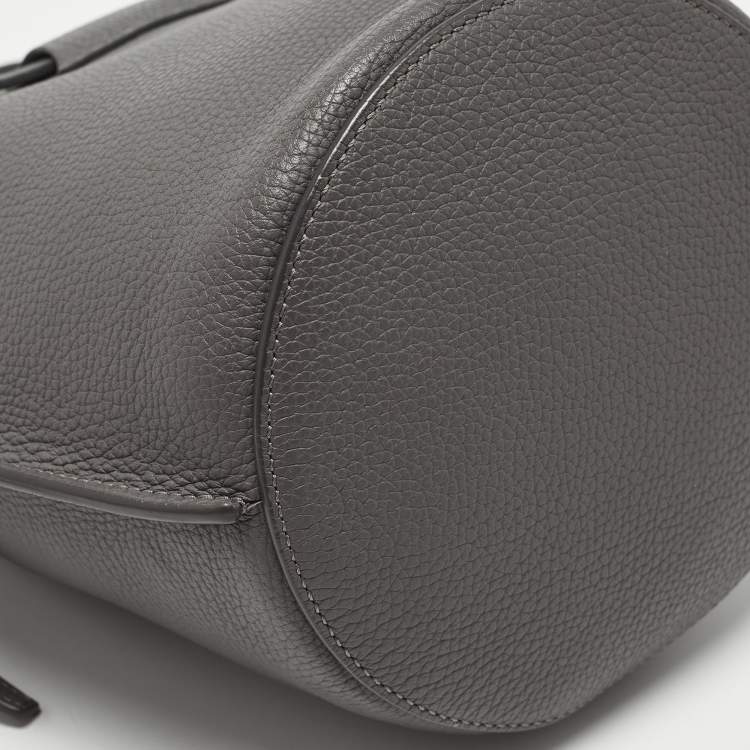 Pre Owned Celine Big Grey Nano Leather Bucket Bag