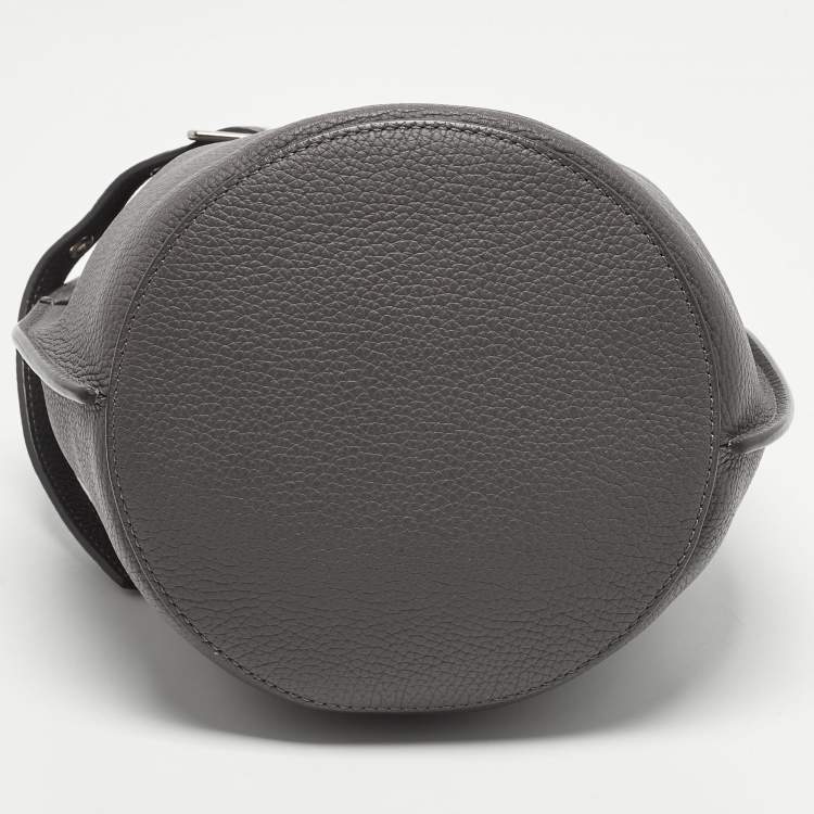 Pre Owned Celine Big Grey Nano Leather Bucket Bag