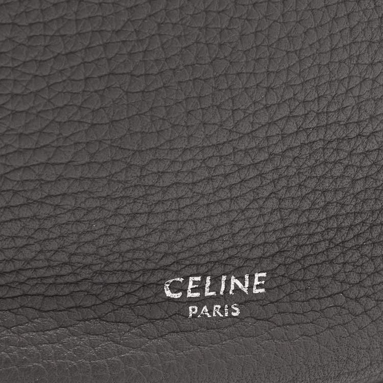 Pre Owned Celine Big Grey Nano Leather Bucket Bag