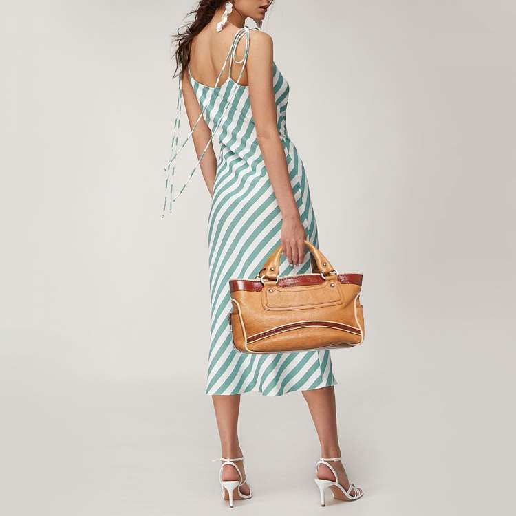 Pre Owned Celine Boogie Tricolor Leather Tote