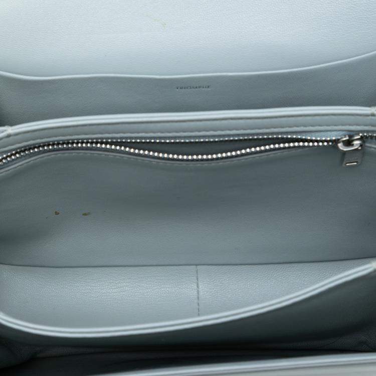 Pre Owned Celine Blue Classique Shiny Calfskin Triomphe Crossbody