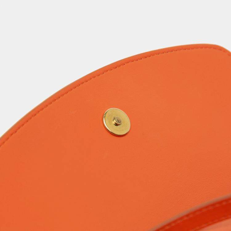 Pre Owned Celine Orange Smooth Calfskin Tabou Clutch on Strap