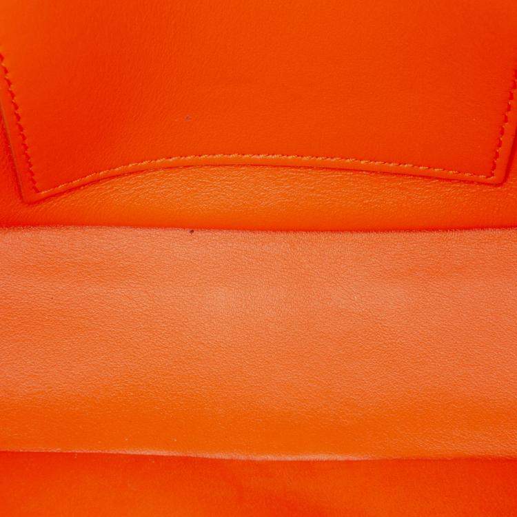 Pre Owned Celine Orange Smooth Calfskin Tabou Clutch on Strap