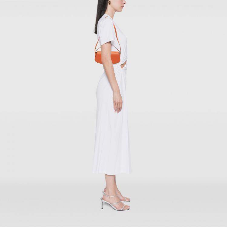 Pre Owned Celine Orange Smooth Calfskin Tabou Clutch on Strap