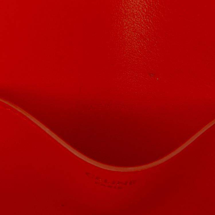 Pre Owned Celine Orange Smooth Calfskin Tabou Clutch on Strap