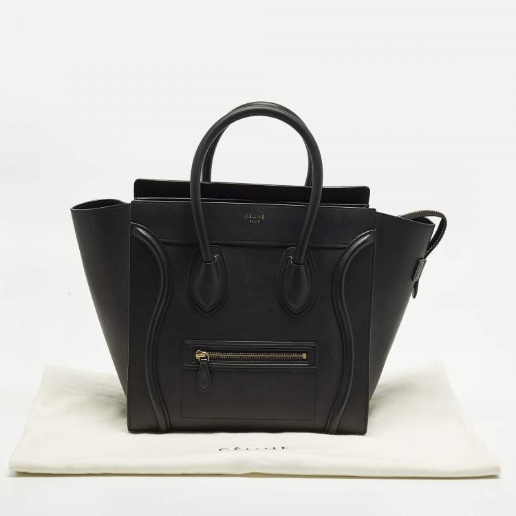 Pre Owned Celine Luggage Mini Black Leather Tote