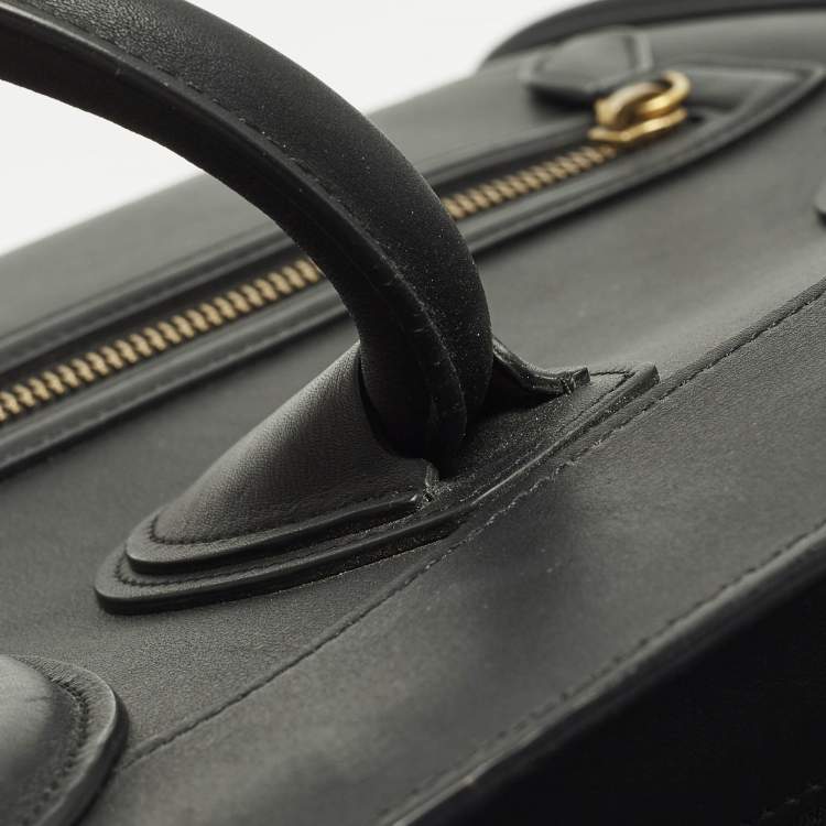Pre Owned Celine Luggage Mini Black Leather Tote