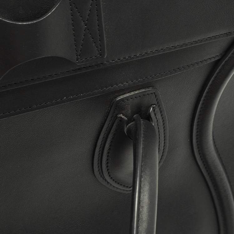 Pre Owned Celine Luggage Mini Black Leather Tote