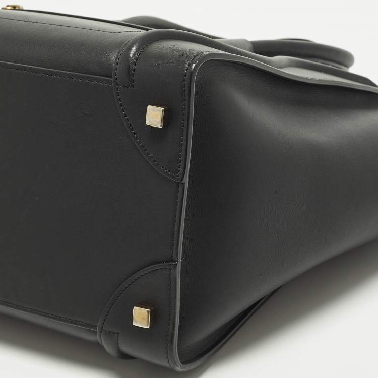 Pre Owned Celine Luggage Mini Black Leather Tote