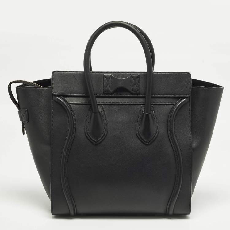 Pre Owned Celine Luggage Mini Black Leather Tote