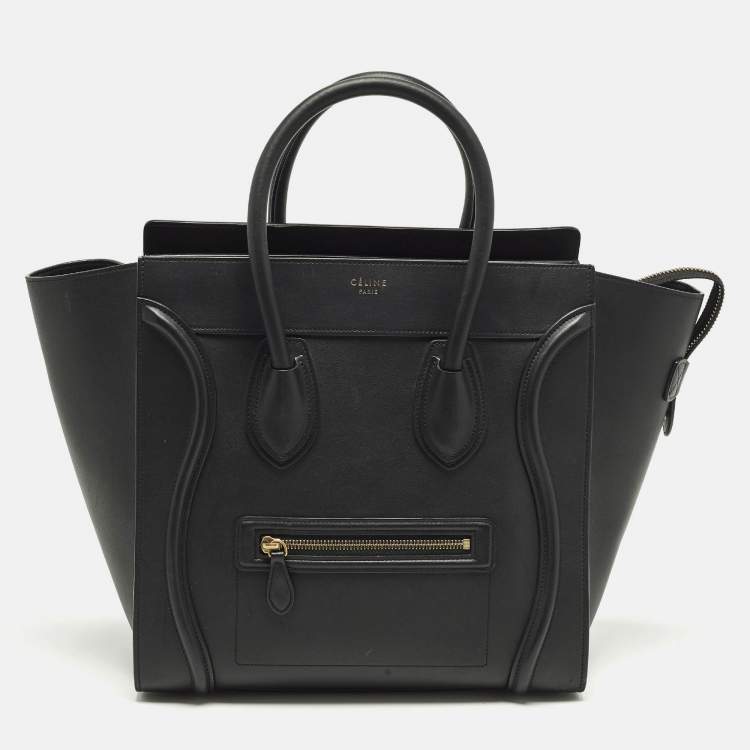 Pre Owned Celine Luggage Mini Black Leather Tote