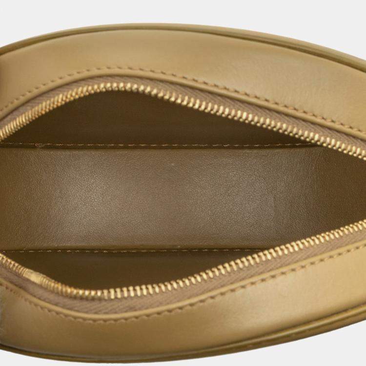 Pre Owned Celine Green Small Calfskin Cuir Triomphe Oval Crossbody