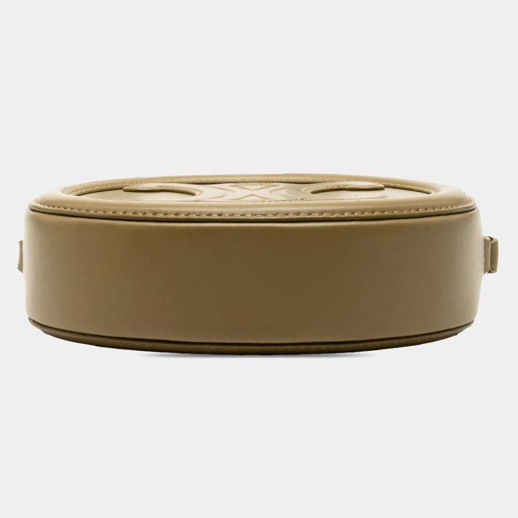 Pre Owned Celine Green Small Calfskin Cuir Triomphe Oval Crossbody