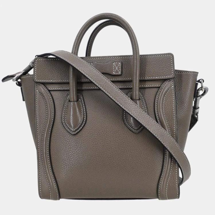 Pre Owned Celine Luggage Nano Brown Leather Tote Bag