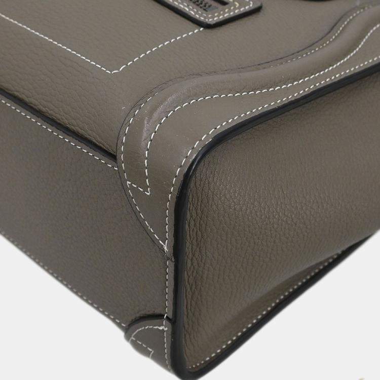 Pre Owned Celine Luggage Nano Brown Leather Tote Bag